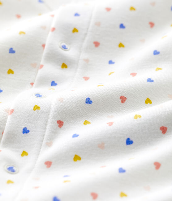 Bodyjama sin pies de algodón orgánico para bebé blanco MARSHMALLOW/blanco MULTICO
