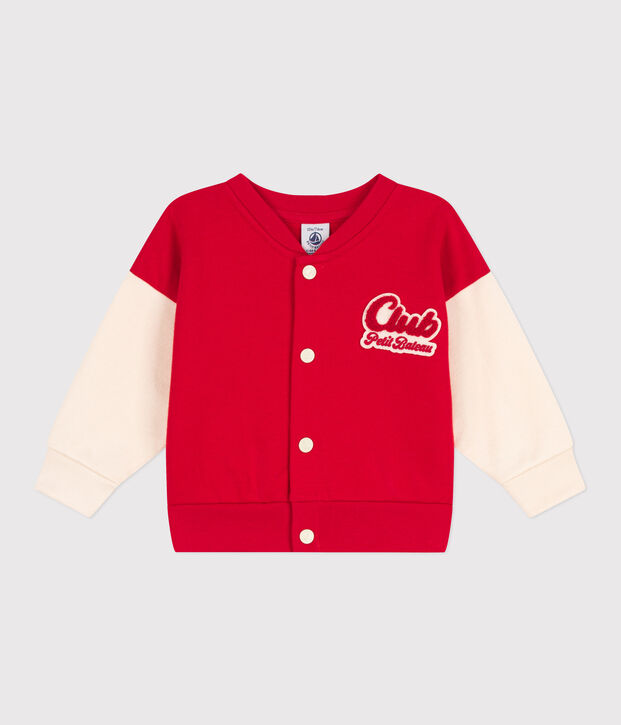 Chaqueta teddy de mulet&oacute;n para beb&eacute; rojo/crudo