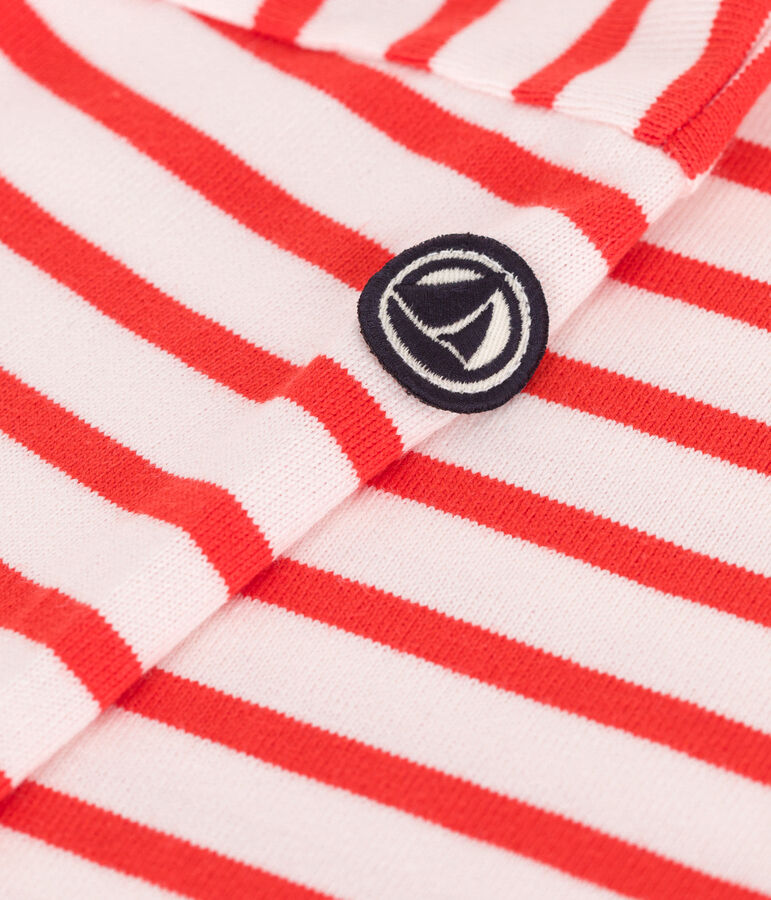 Marinera infantil unisex de algod&oacute;n de manga larga rosa/rojo