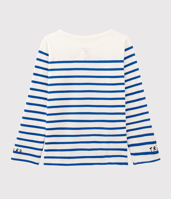 Camiseta marinera Serge Bloch para niño blanco MARSHMALLOW/azul PERSE