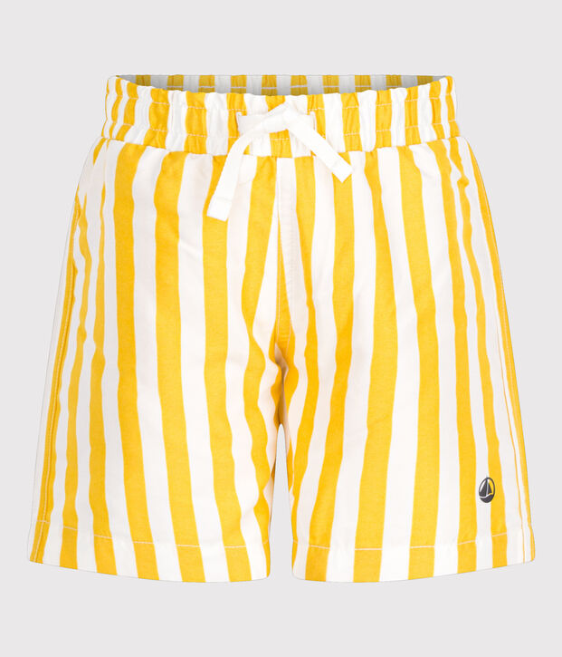 Ba&ntilde;ador a rayas para ni&ntilde;o blanco/amarillo