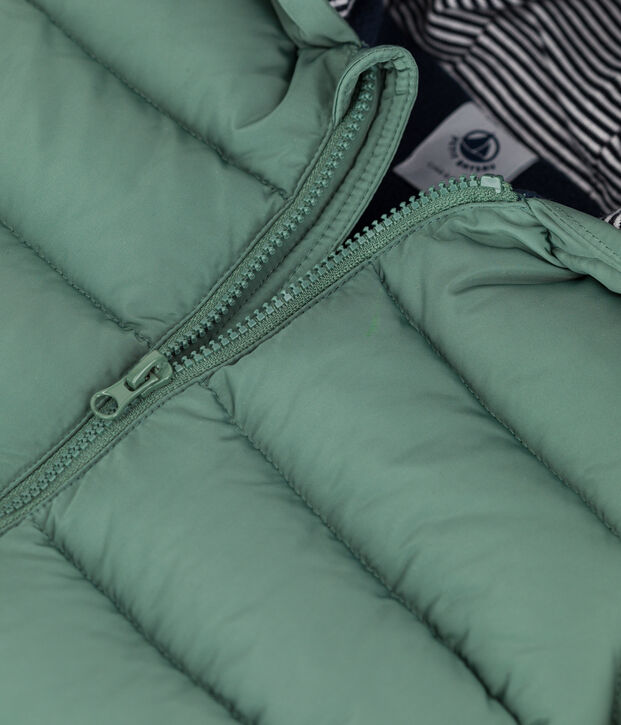 Chaqueta acolchada reciclada para beb&eacute; verde