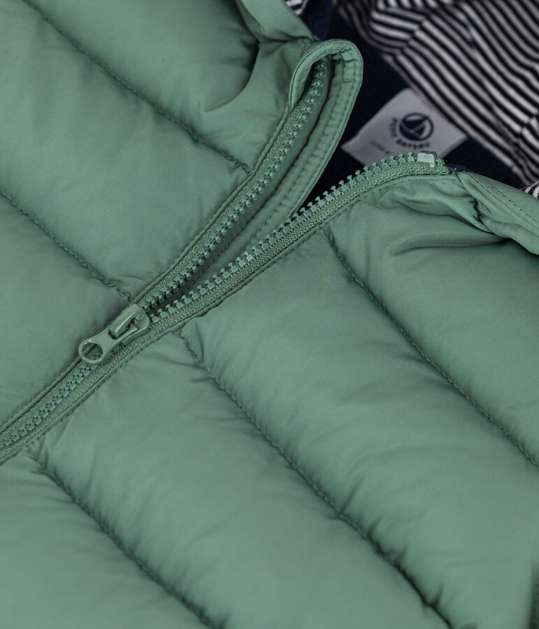 Chaqueta acolchada reciclada para beb&eacute; verde