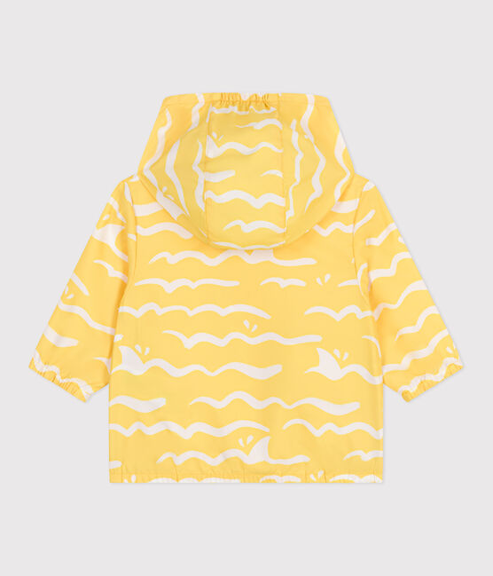 Cortavientos de poliéster anti-UV con estampado de tiburón para bebé amarillo ORGE/blanco MARSHMALLOW