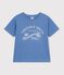 Camiseta infantil estampada de manga corta azul
