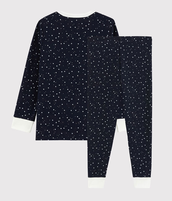 Pijama con estrellas unisex de punto azul SMOKING/blanco MARSHMALLOW