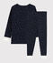 Pijama con estrellas unisex de punto azul SMOKING/blanco MARSHMALLOW