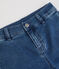Pantalón de campana de tejido vaquero ecológico de niña azul DENIM BLEU DELAVE