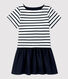 Vestido de jersey y gasa de algodón orgánico de niña