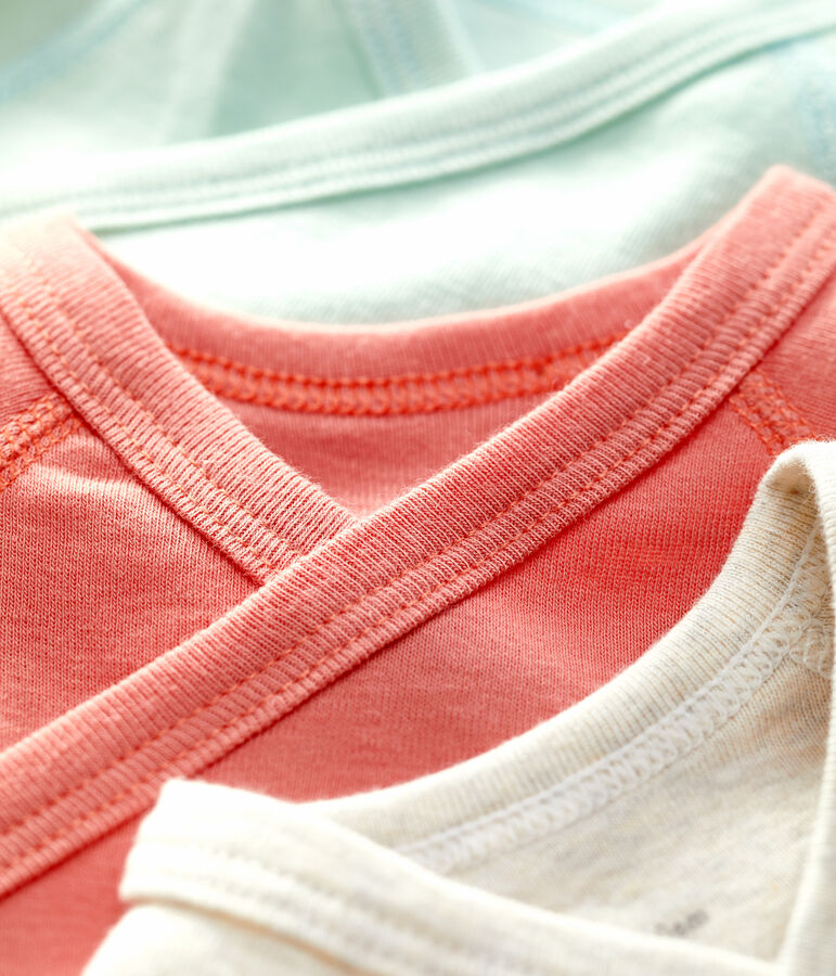 Juego de 3 bodis de beb&eacute; de algod&oacute;n org&aacute;nico multicolor