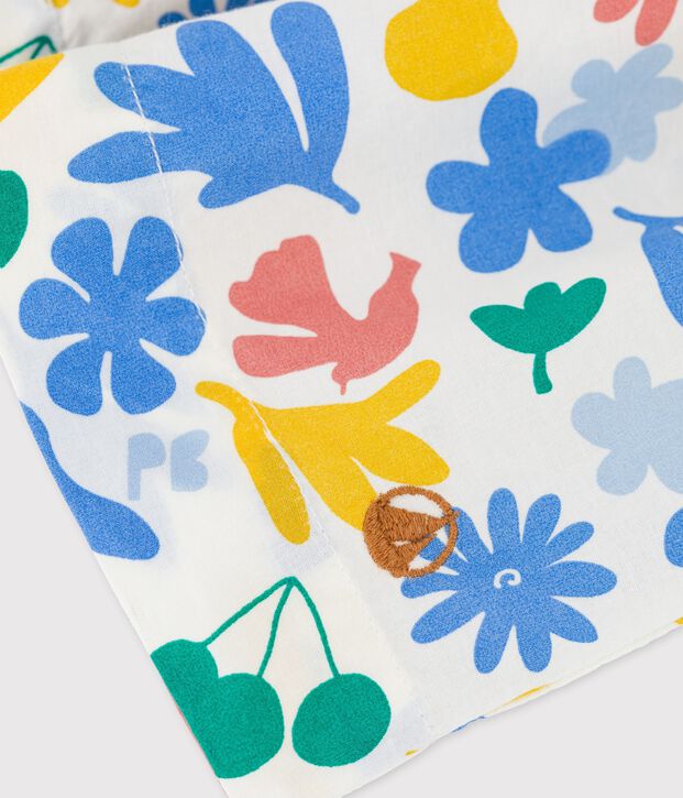 Falda de popelina estampada para ni&ntilde;a blanco/multicolor