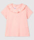Blusa calada de manga corta de algodón de bebé niña