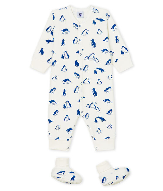 Conjunto de noche de toalla de rizo afelpado extra cálido para bebé blanco MARSHMALLOW/azul MAJOR CN