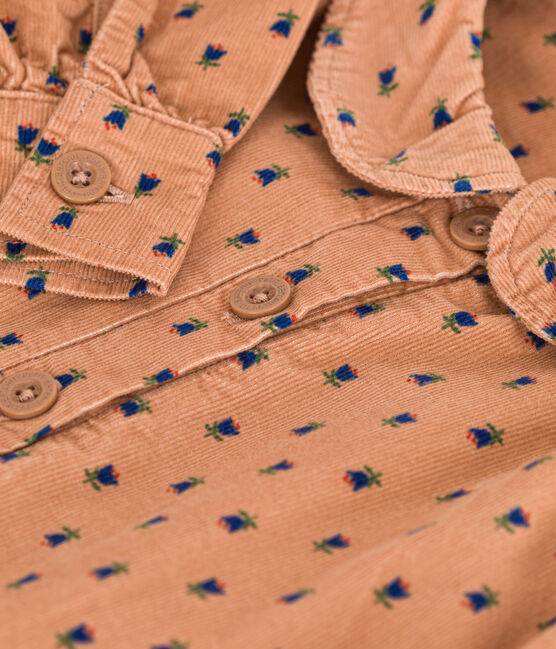 Vestido de manga larga de terciopelo con flores de niña SIENNA/ MULTICO