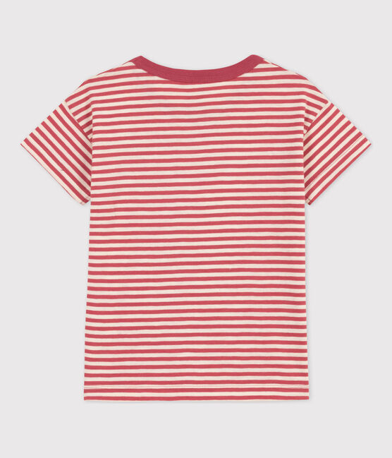 Camiseta de algodón a rayas para niño rosa PAPI/beige AVALANCHE