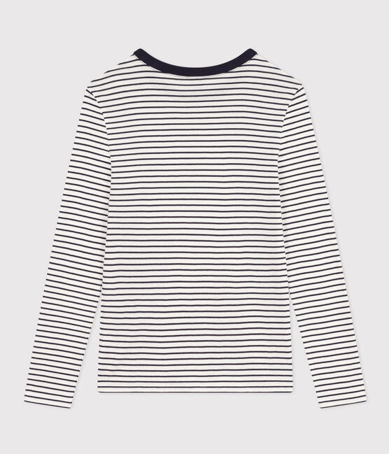 Camiseta Iconique de manga larga de punto a rayas para mujer blanco MARSHMALLOW/azul SMOKING