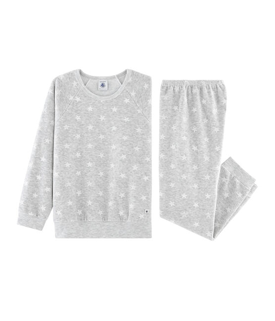 Pijama de punto de terciopelo gris BELUGA/blanco MARSHMALLOW