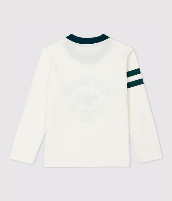 Camiseta de manga larga de algodón de niño blanco MARSHMALLOW