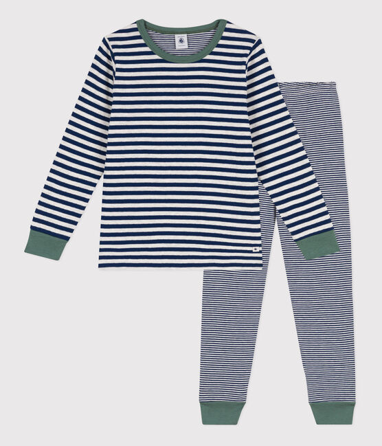 Pijama de túbico milrayas para niño/niña azul MEDIEVAL/ MONTELIMAR