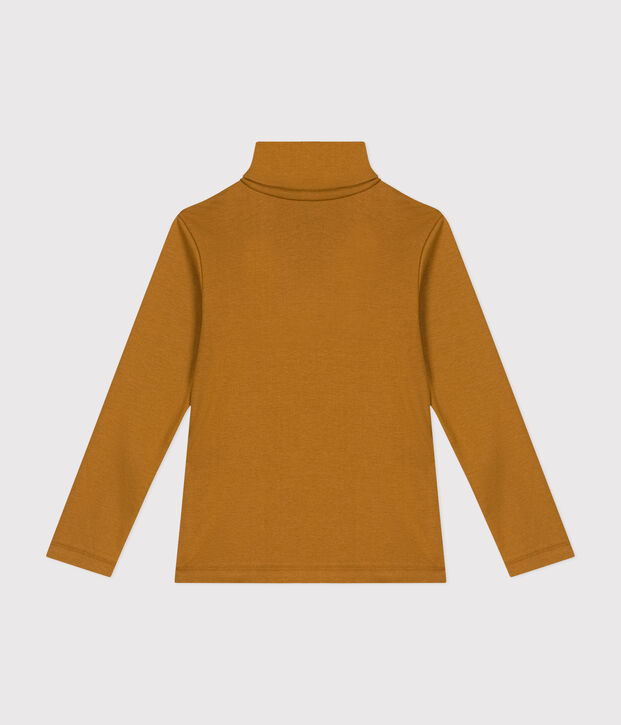 Camiseta de cuello alto de algod&oacute;n para ni&ntilde;o/a marron