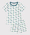 Pijama corto infantil de algodón con estampado de ballenas verde MARSHMALLOW/ DRAGONFLY