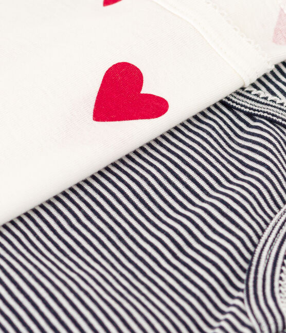 Juego de 2 camisetas de tirantes de algodón con corazón y raya para mujer variante 1