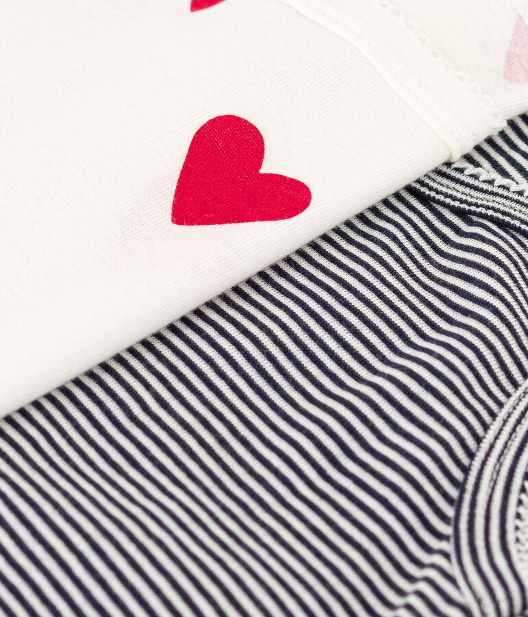 Juego de 2 camisetas de tirantes de algod&oacute;n con coraz&oacute;n y raya para mujer multicolor