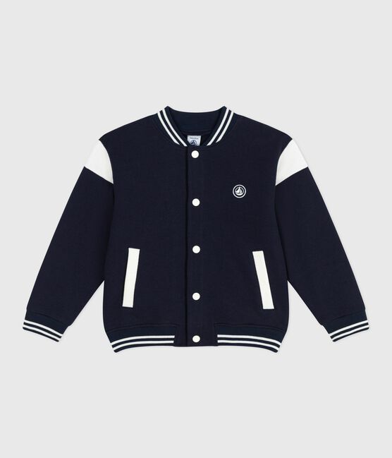 Chaqueta teddy infantil lisa de algodón azul SMOKING