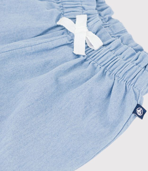 Pantal&oacute;n de chambray para beb&eacute; azul