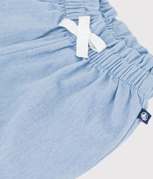 Pantal&oacute;n de chambray para beb&eacute; azul