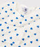 Pijama con corazones azules de algodón de niña blanco MARSHMALLOW/azul BRASIER