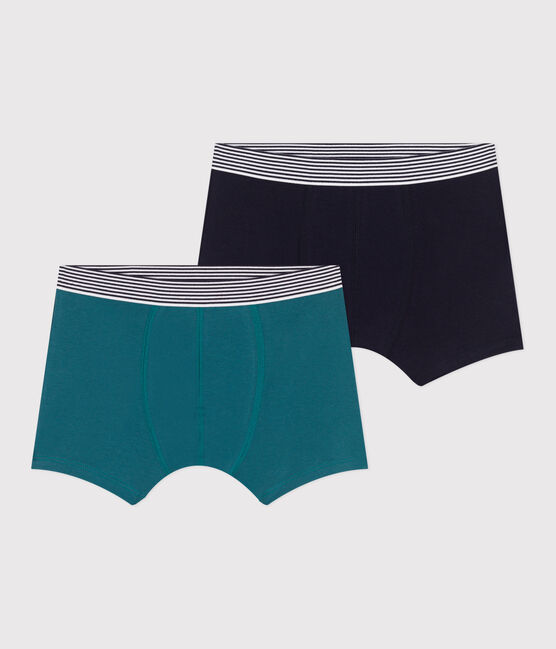 Juego de 2 bóxeres infantiles lisos de algodón y elastano variante 2