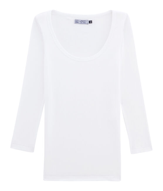 Camiseta manga 3/4 para mujer blanco ECUME