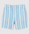 Pantalón corto de rayas de popelina de bebé niño azul JASMIN/blanco MARSHMALLOW