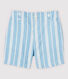 Pantalón corto de rayas de popelina de bebé niño