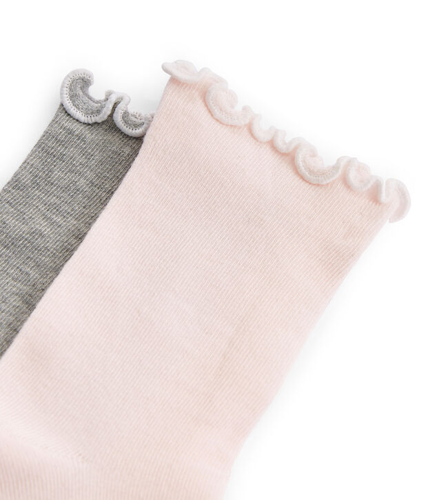 Juego de 2 pares de calcetines infantiles para ni&ntilde;a multicolor