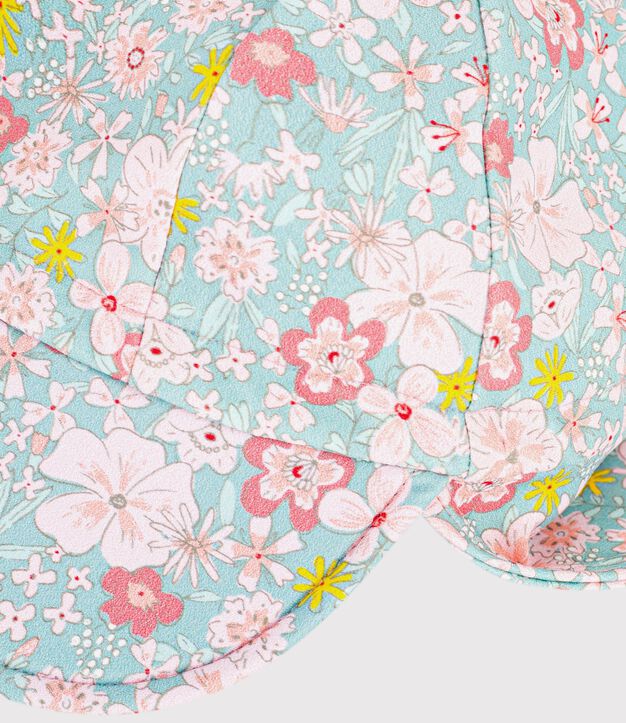 Sombrero con protecci&oacute;n frente a los rayos UV y estampado de flores para beb&eacute; azul/multicolor