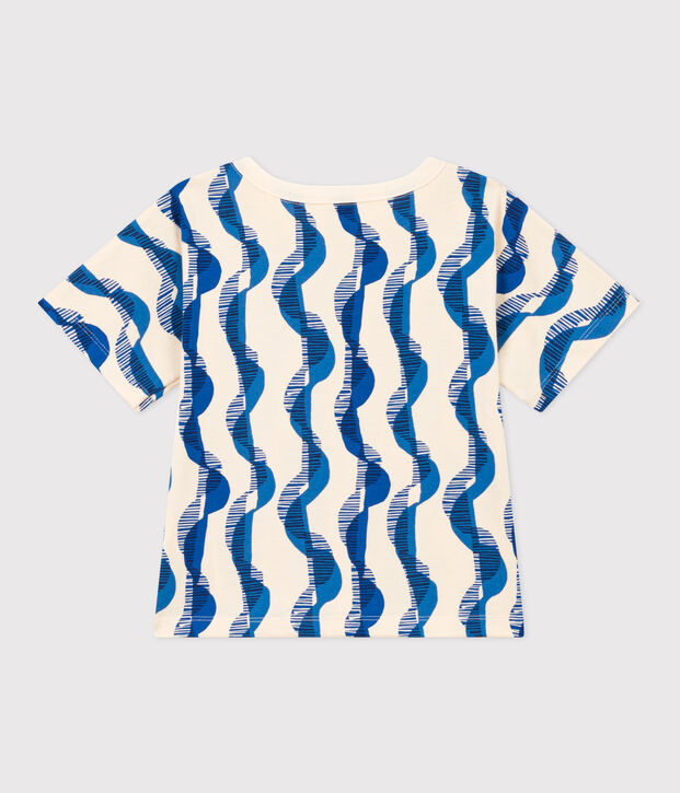 Camiseta de algod&oacute;n de manga corta para ni&ntilde;a crudo/multicolor
