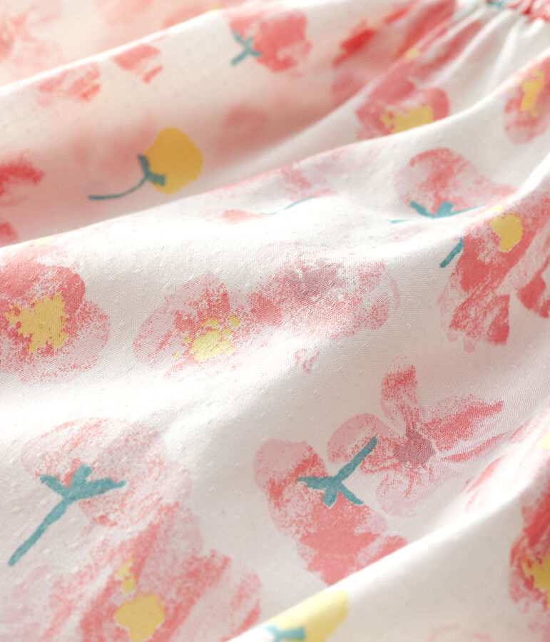 Mono corto de popelina de beb&eacute; ni&ntilde;a blanco/multicolor