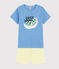 Pijama corto de limón de algodón de niño azul EDNA/crudo MULTICO