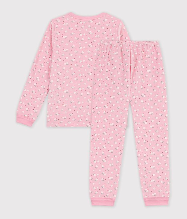Pijama infantil de terciopelo con estampado rosa/multicolor