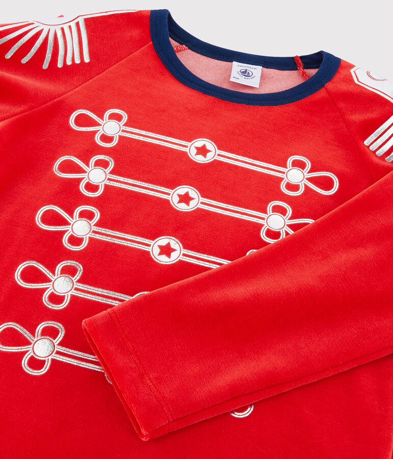 Pijama de disfraz de terciopelo para ni&ntilde;o peque&ntilde;o azul MEDIEVAL/rojo FROUFROU