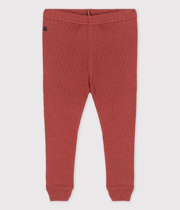 Leggings de punto calado de beb&eacute; marron