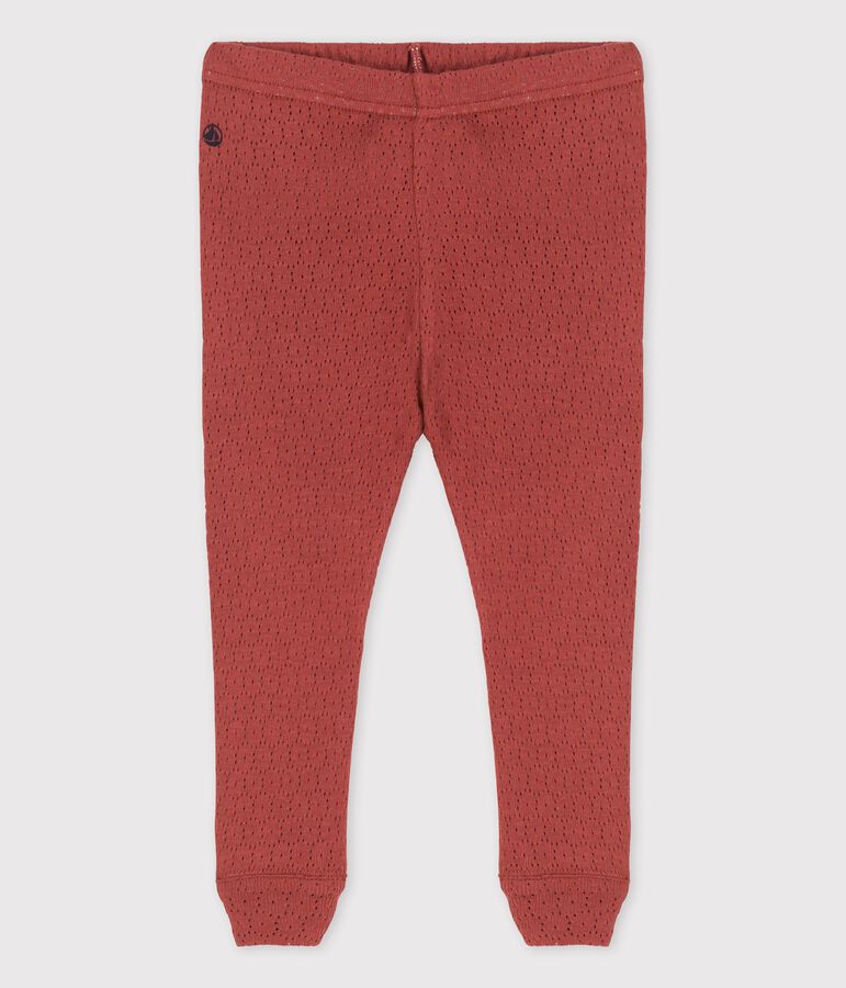 Leggings de punto calado de beb&eacute; marron OMBRIE