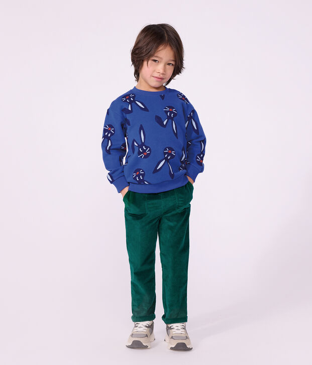 Sudadera infantil de algod&oacute;n con estampado de animal azul/multicolor