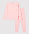 Pijama liso de niña/niño algodón y lyocell rosa MINOIS