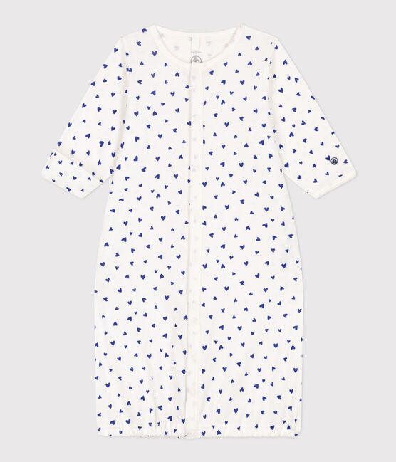 Mono saco con corazón de algodón blanco MARSHMALLOW/ NEWBLEU
