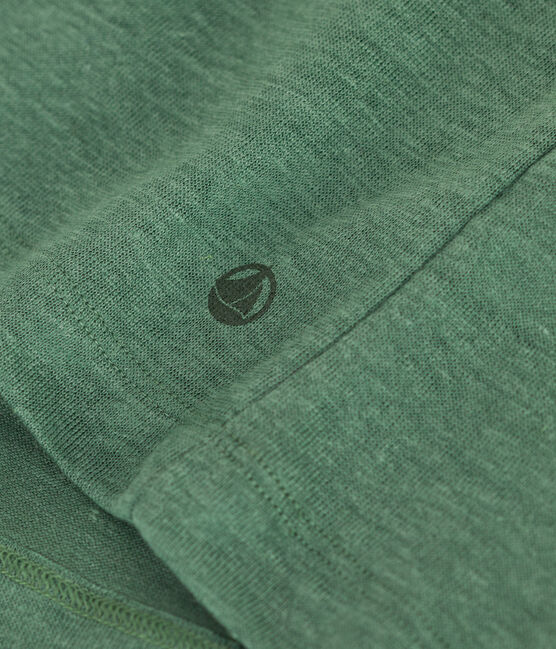 Camiseta de lino de manga corta para mujer verde PALMERAIE