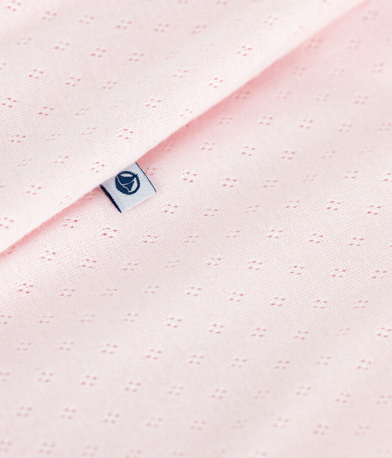 Mono corto de algod&oacute;n liso para beb&eacute; rosa