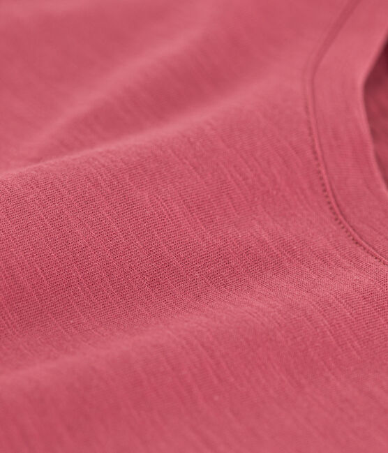 Camiseta LA RECTA de algodón con cuello redondo para mujer rosa PAPI